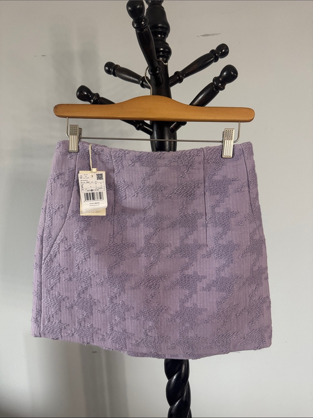 Lavender Textured Mini Skirt - Brand Unspecified